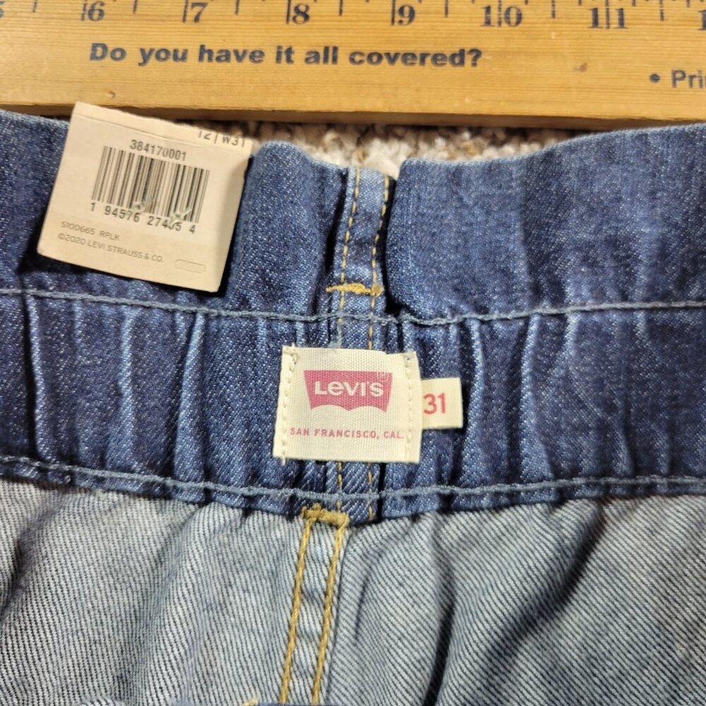 LEVIS Jeans Womens 31 High Waisted Tapered Dark Wash Blue 5-Pocket Mom Tags - Picture 4 of 9